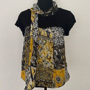 Trendy blouse with scarf. Made in France.